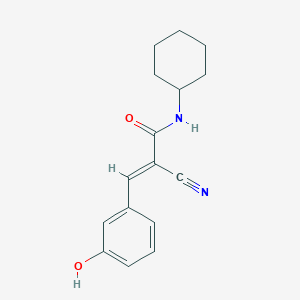 molecular formula C16H18N2O2 B3021042 (E)-2-Cyano-N-cyclohexyl-3-(3-hydroxyphenyl)acrylamide CAS No. 351893-99-7