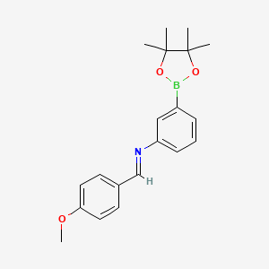 molecular formula C20H24BNO3 B3021050 (E)-N-(4-Methoxybenzylidene)-3-(4,4,5,5-tetramethyl-1,3,2-dioxaborolan-2-yl)aniline CAS No. 380151-91-7