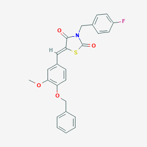 molecular formula C25H20FNO4S B302107 (5Z)-5-[4-(benzyloxy)-3-methoxybenzylidene]-3-(4-fluorobenzyl)-1,3-thiazolidine-2,4-dione 