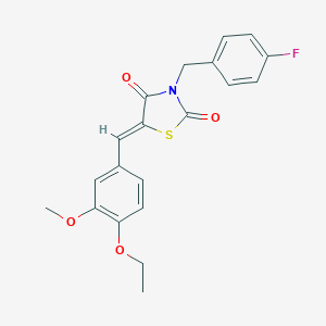 molecular formula C20H18FNO4S B302108 (5Z)-5-(4-ethoxy-3-methoxybenzylidene)-3-(4-fluorobenzyl)-1,3-thiazolidine-2,4-dione 