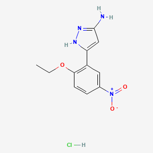molecular formula C11H13ClN4O3 B3021119 3-(2-Ethoxy-5-nitrophenyl)-1H-pyrazol-5-ylamine hydrochloride CAS No. 1031794-61-2