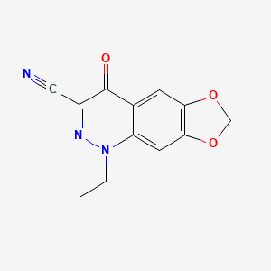 molecular formula C12H9N3O3 B3021145 1-Ethyl-1,4-dihydro-4-oxo(1,3)dioxolo(4,5-g)cinnoline-3-carbonitrile CAS No. 28657-79-6