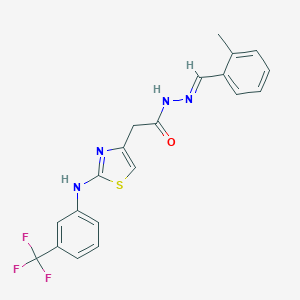 molecular formula C20H17F3N4OS B302117 N'-(2-methylbenzylidene)-2-{2-[3-(trifluoromethyl)anilino]-1,3-thiazol-4-yl}acetohydrazide 