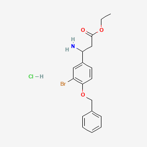 molecular formula C18H21BrClNO3 B3021188 Ethyl 3-amino-3-[4-(benzyloxy)-3-bromophenyl]propanoate hydrochloride CAS No. 502842-19-5