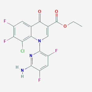 molecular formula C17H10ClF4N3O3 B3021199 Ethyl 1-(6-amino-3,5-difluoropyridin-2-yl)-8-chloro-6,7-difluoro-4-oxo-1,4-dihydroquinoline-3-carboxylate CAS No. 189279-51-4