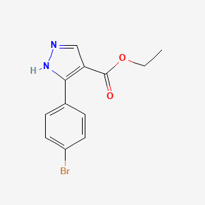 molecular formula C12H11BrN2O2 B3021207 5-(4-溴苯基)-1H-吡唑-4-羧酸乙酯 CAS No. 1242015-23-1