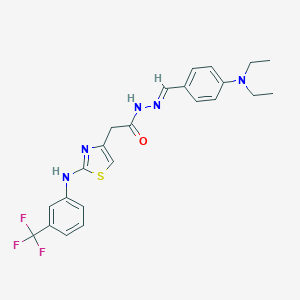 molecular formula C23H24F3N5OS B302121 N'-[4-(diethylamino)benzylidene]-2-{2-[3-(trifluoromethyl)anilino]-1,3-thiazol-4-yl}acetohydrazide 