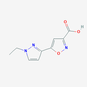 molecular formula C9H9N3O3 B3021214 5-(1-Ethyl-1H-pyrazol-3-YL)isoxazole-3-carboxylic acid CAS No. 1006484-70-3