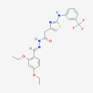 molecular formula C23H23F3N4O3S B302125 N'-(2,4-diethoxybenzylidene)-2-{2-[3-(trifluoromethyl)anilino]-1,3-thiazol-4-yl}acetohydrazide 