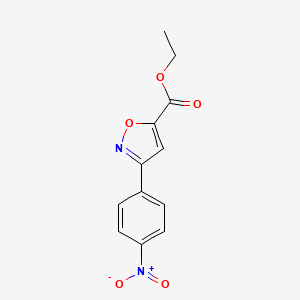 B3021272 3-(4-Nitro-phenyl)-isoxazole-5-carboxylic acid ethyl ester CAS No. 370848-42-3