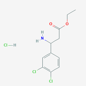 molecular formula C11H14Cl3NO2 B3021279 Ethyl 3-amino-3-(3,4-dichlorophenyl)propanoate hydrochloride CAS No. 188812-94-4