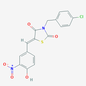 molecular formula C17H11ClN2O5S B302137 3-(4-Chlorobenzyl)-5-(4-hydroxy-3-nitrobenzylidene)-1,3-thiazolidine-2,4-dione 