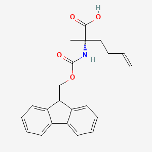 molecular formula C22H23NO4 B3021396 (S)-2-((((9H-Fluoren-9-yl)methoxy)carbonyl)amino)-2-methylhex-5-enoic acid CAS No. 288617-72-1