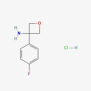 molecular formula C9H11ClFNO B3021409 3-(4-Fluorophenyl)oxetan-3-amine hydrochloride CAS No. 1332839-79-8