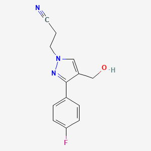 molecular formula C13H12FN3O B3021418 3-[3-(4-fluorophenyl)-4-(hydroxymethyl)-1H-pyrazol-1-yl]propanenitrile CAS No. 379223-82-2