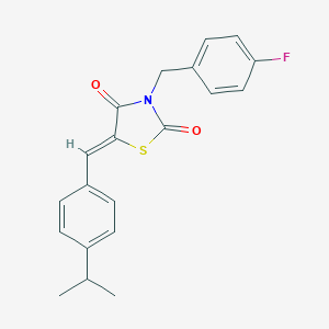 molecular formula C20H18FNO2S B302143 3-(4-Fluorobenzyl)-5-(4-isopropylbenzylidene)-1,3-thiazolidine-2,4-dione 
