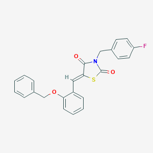 molecular formula C24H18FNO3S B302145 (5Z)-5-[2-(benzyloxy)benzylidene]-3-(4-fluorobenzyl)-1,3-thiazolidine-2,4-dione 