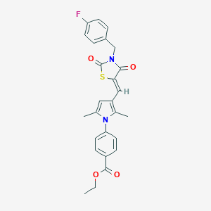 ethyl 4-(3-{(Z)-[3-(4-fluorobenzyl)-2,4-dioxo-1,3-thiazolidin-5-ylidene]methyl}-2,5-dimethyl-1H-pyrrol-1-yl)benzoate