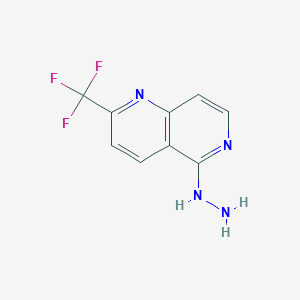 molecular formula C9H7F3N4 B3021494 5-Hydrazino-2-(trifluoromethyl)-1,6-naphthyridine CAS No. 890302-19-9