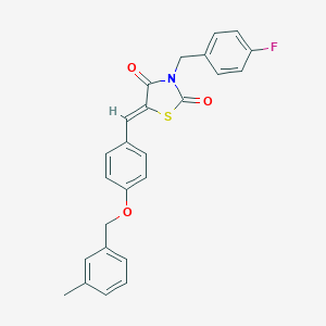 molecular formula C25H20FNO3S B302157 (5Z)-3-(4-fluorobenzyl)-5-{4-[(3-methylbenzyl)oxy]benzylidene}-1,3-thiazolidine-2,4-dione 