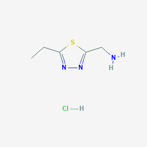 molecular formula C5H10ClN3S B3021607 (5-Ethyl-1,3,4-thiadiazol-2-yl)methanamine hydrochloride CAS No. 1211431-82-1