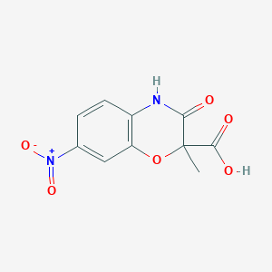 molecular formula C10H8N2O6 B3021623 2-Methyl-7-nitro-3-oxo-3,4-dihydro-2H-1,4-benzoxazine-2-carboxylic acid CAS No. 154365-43-2
