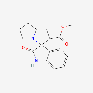 molecular formula C16H18N2O3 B3021625 2-氧代-1,1',2,2',5',6',7',7a'-八氢螺[吲哚-3,3'-吡咯利嗪]-2'-羧酸甲酯 CAS No. 1265964-44-0