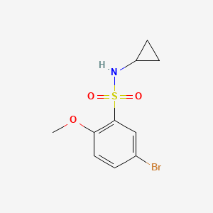 molecular formula C10H12BrNO3S B3021669 5-bromo-N-cyclopropyl-2-methoxybenzenesulfonamide CAS No. 1000339-35-4