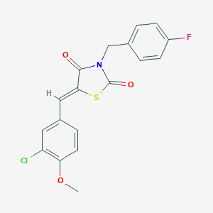 molecular formula C18H13ClFNO3S B302167 (5Z)-5-(3-chloro-4-methoxybenzylidene)-3-(4-fluorobenzyl)-1,3-thiazolidine-2,4-dione 