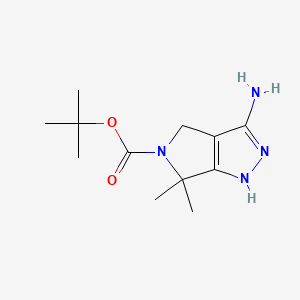 molecular formula C12H20N4O2 B3021683 tert-butyl 3-amino-6,6-dimethyl-4,6-dihydropyrrolo[3,4-c]pyrazole-5(1H)-carboxylate CAS No. 718632-44-1