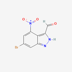 molecular formula C8H4BrN3O3 B3021687 6-Bromo-4-nitro-1H-indazole-3-carbaldehyde CAS No. 885519-47-1