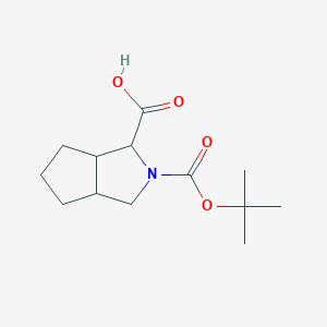 molecular formula C13H21NO4 B3021712 2-(Tert-butoxycarbonyl)octahydrocyclopenta[C]pyrrole-1-carboxylic acid CAS No. 1596653-85-8