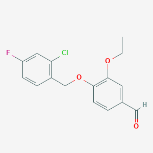 molecular formula C16H14ClFO3 B3021723 4-[(2-Chloro-4-fluorobenzyl)oxy]-3-ethoxybenzaldehyde CAS No. 588713-64-8