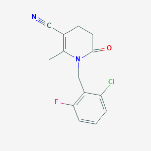 molecular formula C14H12ClFN2O B3021726 1-(2-Chloro-6-fluorobenzyl)-2-methyl-6-oxo-1,4,5,6-tetrahydro-3-pyridinecarbonitrile CAS No. 338748-74-6