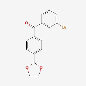 molecular formula C16H13BrO3 B3021770 3-Bromo-4'-(1,3-dioxolan-2-YL)benzophenone CAS No. 898760-06-0