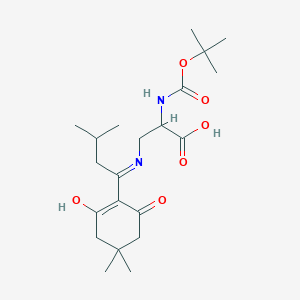 molecular formula C21H34N2O6 B3021774 (R)-2-((tert-Butoxycarbonyl)amino)-3-((1-(4,4-dimethyl-2,6-dioxocyclohexylidene)-3-methylbutyl)amino)propanoic acid CAS No. 1313054-31-7