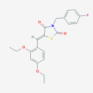 molecular formula C21H20FNO4S B302178 5-(2,4-Diethoxybenzylidene)-3-(4-fluorobenzyl)-1,3-thiazolidine-2,4-dione 