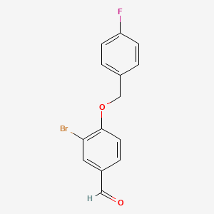 molecular formula C14H10BrFO2 B3021781 3-Bromo-4-[(4-fluorophenyl)methoxy]benzaldehyde CAS No. 428484-82-6