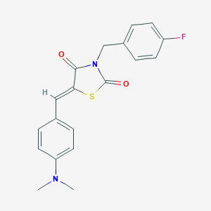 molecular formula C19H17FN2O2S B302183 (5Z)-5-[4-(dimethylamino)benzylidene]-3-(4-fluorobenzyl)-1,3-thiazolidine-2,4-dione 