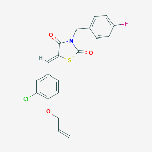 molecular formula C20H15ClFNO3S B302185 (5Z)-5-[3-chloro-4-(prop-2-en-1-yloxy)benzylidene]-3-(4-fluorobenzyl)-1,3-thiazolidine-2,4-dione 