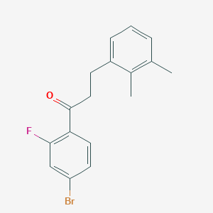 molecular formula C17H16BrFO B3021854 4'-Bromo-3-(2,3-dimethylphenyl)-2'-fluoropropiophenone CAS No. 898793-13-0