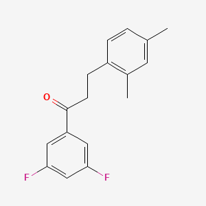 molecular formula C17H16F2O B3021855 3',5'-二氟-3-(2,4-二甲苯基)丙基苯甲酮 CAS No. 898794-58-6