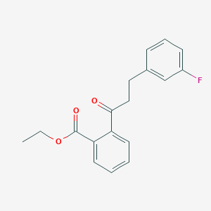 molecular formula C18H17FO3 B3021858 2'-Carboethoxy-3-(3-fluorophenyl)propiophenone CAS No. 898788-88-0