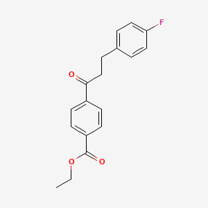 molecular formula C18H17FO3 B3021861 4'-Carboethoxy-3-(4-fluorophenyl)propiophenone CAS No. 898768-05-3