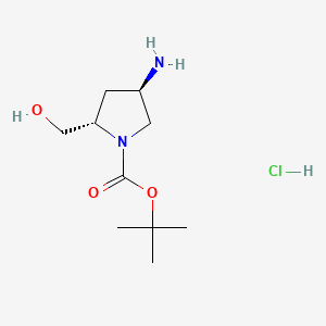 molecular formula C10H21ClN2O3 B3021864 (2S,4R)-1-Boc-2-Hydroxymethyl-4-aminopyrrolidine hydrochloride CAS No. 1279038-32-2