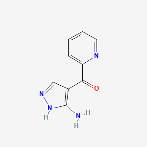 molecular formula C9H8N4O B3021894 (5-Amino-1H-pyrazol-4-YL)(pyridin-2-YL)methanone CAS No. 96219-90-8