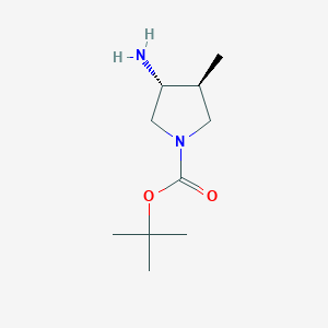 molecular formula C10H20N2O2 B3021919 tert-butyl (3R,4S)-3-amino-4-methylpyrrolidine-1-carboxylate CAS No. 1290191-85-3