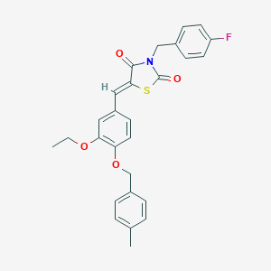 (5Z)-5-{3-ethoxy-4-[(4-methylbenzyl)oxy]benzylidene}-3-(4-fluorobenzyl)-1,3-thiazolidine-2,4-dione