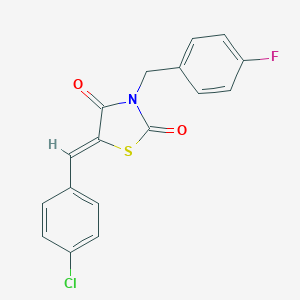 molecular formula C17H11ClFNO2S B302195 (5Z)-5-(4-chlorobenzylidene)-3-(4-fluorobenzyl)-1,3-thiazolidine-2,4-dione 