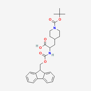 2-(9H-fluoren-9-ylmethoxycarbonylamino)-3-[1-[(2-methylpropan-2-yl)oxycarbonyl]piperidin-4-yl]propanoic acid